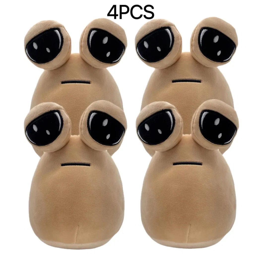 Color: Red - 1-6Pcs 22Cm Anime Game The Maw My Pet Alien Pou Kawaii Cartoon Plush Toys Children Birthday Xmas Gifts