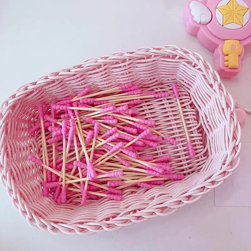 Ships From: CHINA - 100 Pcs/Pack Pink Double Head Cotton Swab Sticks Female Makeup RemoverCotton Buds Tip For Medical Nose Ears Cleaning