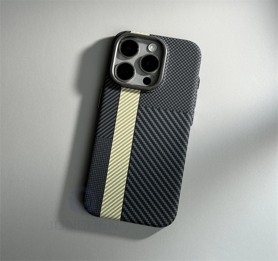 Color: Blue, Material: Denim - Luxury Alloy Lens Personalized Pixel 3D Relief Carbon Fibre Pattern Case For iPhone 13 14 15 16 Pro Max Slim Cover For Magsafe