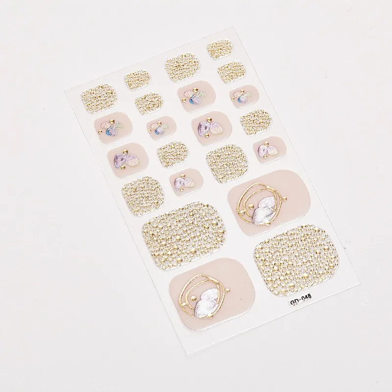 Color: Titanium - 22 Tips/Sheet Nail Tape Loveliness Nail Art Stickers Designed Nailart Sticker Nail Strips Designer Nail Decals Nailart Shiny