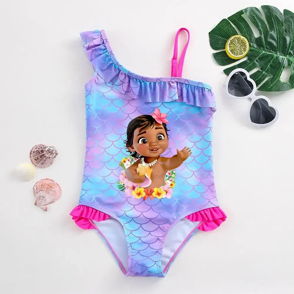 Color: army green, Kid Size: 9M - Moana Baby Girl Mermaid Fish Scale Print Swimsuit One-Piece Swimwear Toddler Bathing Suit Beach Outfit