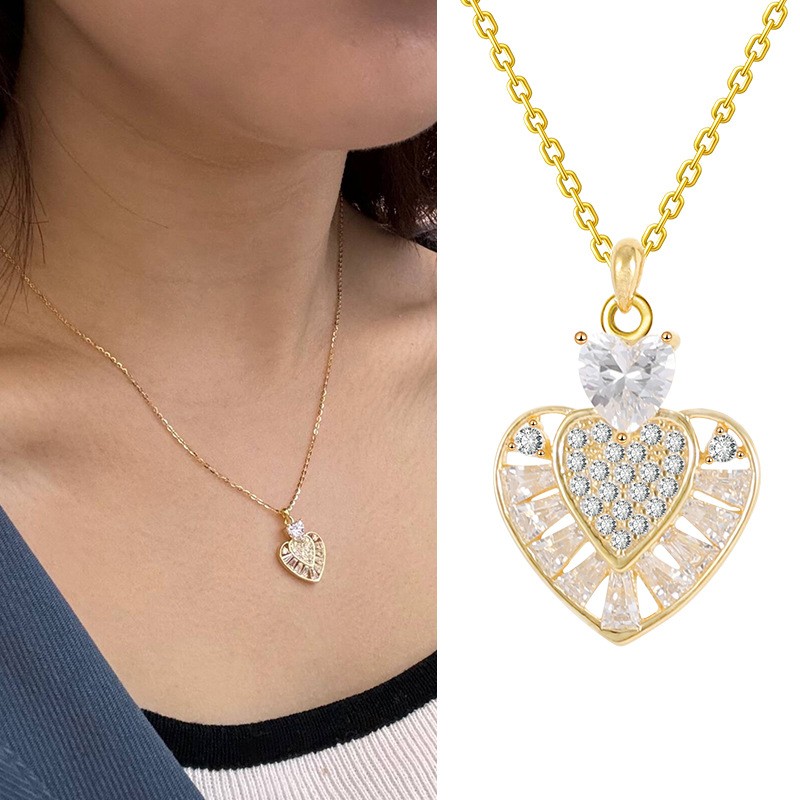 Sterling Silver Fashion Design Affordable Luxury Style Love Necklace