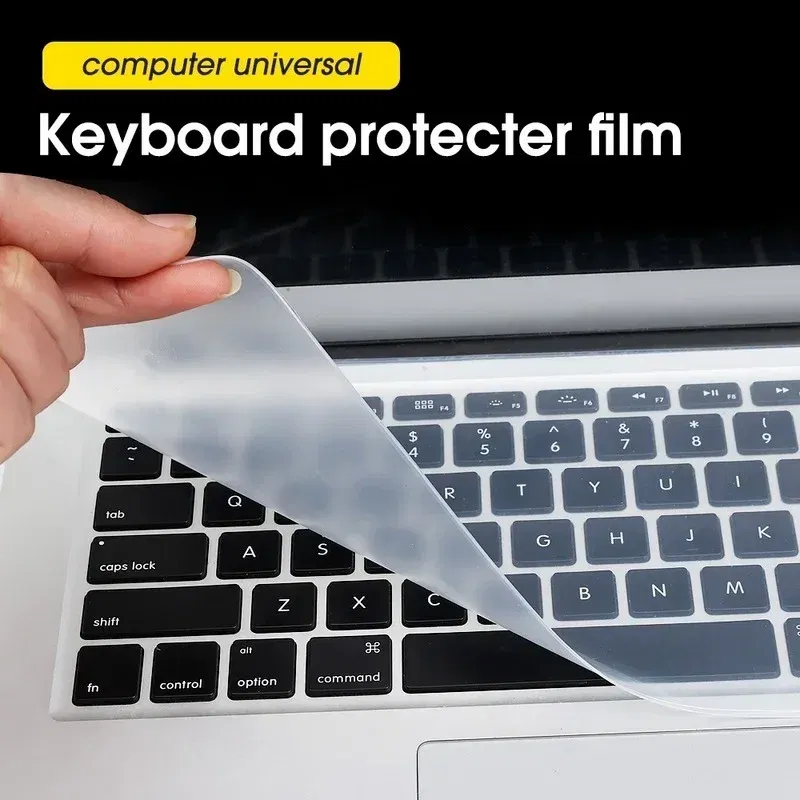 Color: Black - Universal Waterproof Laptop Keyboard Covers Silicone Protective Film 10/14/15.6 Inch Transparent Films for MacBook Notebook