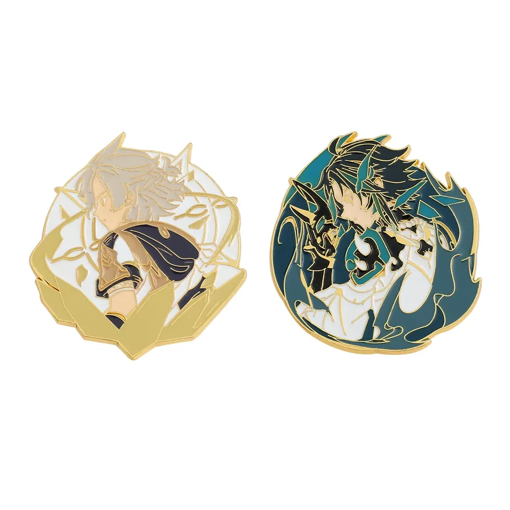 Metal color: Rhodium Plated, Ships From: CHINA - Genshin Impact Star Enamel Pins Series Albedo Xiao Metal Badge Button Brooch Collection Medal Souvenir
