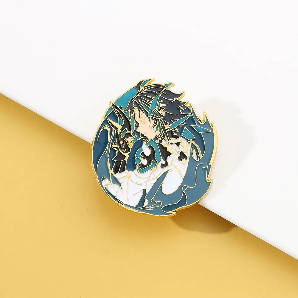 Metal color: Rhodium Plated, Ships From: CHINA - Genshin Impact Star Enamel Pins Series  Albedo Xiao Metal Badge Button Brooch  Collection Medal Souvenir