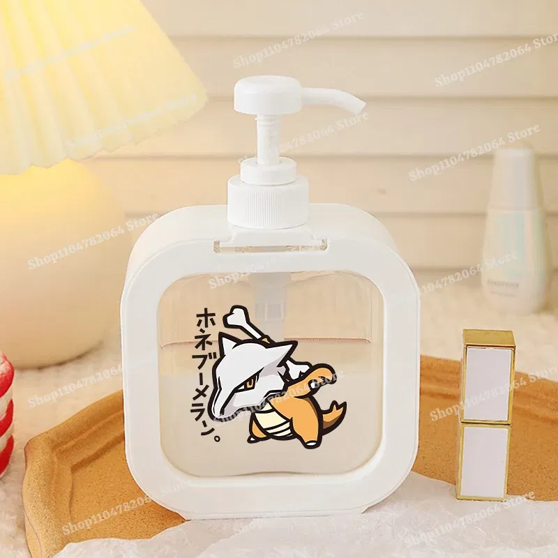 Color: GRAY - 1PCS Pokemons Soap Dispenser White Liquid Lotion Hand Pump Soap Dispenser Refillable Shampoo Bottle Plastic Hand Soap Dispenser