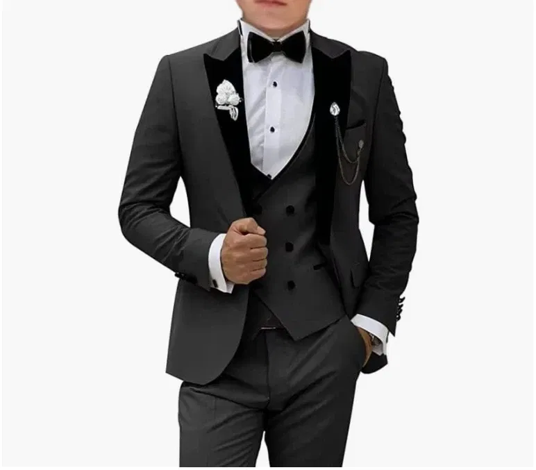 Color: Khaki, Size: XS - Pink Prom Suit for Men 3 Piece Jacket Vest Pants Set Peaked Lapel Blazer Outfit Costume Birthday Party