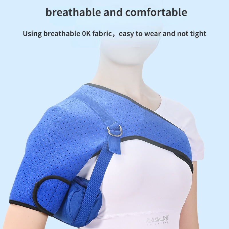 Color: Red, Size: Multi Size SML - Adjustable Shoulder Support Band Elbow Joint Clavicle Fracture Fixation Strap Pain Relief Shoulder Droop Arm Injured Guard Sling