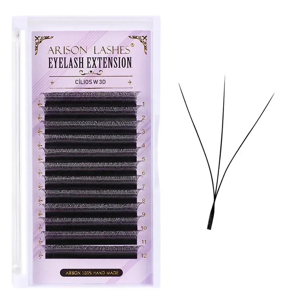 Color: Brushed Brass, Curl: C, Thickness: 0.07mm, Length: 14mm - ARISON YY Lashes and 3D/4D/5D W Shape Lashes Brasileiro Premade Volume Eyelashes Extension Soft Thin Easily Grafting Extension