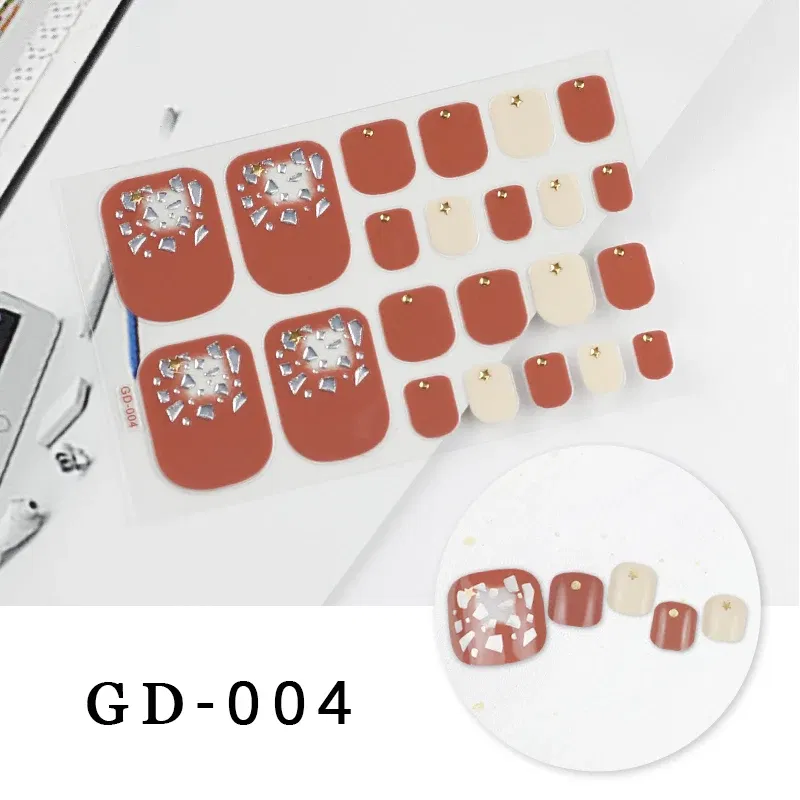 Color: Sliver - Colorful Nail Stickers Foot Shiny Glitter Nails Charms Full Cover Self-Adhesive Nail Polish Stickers for Nails Art