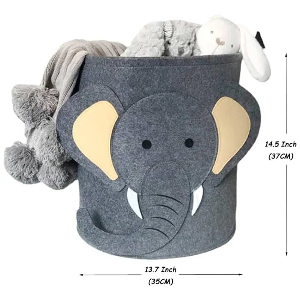 Color: Army Green - Cartoon Storage Basket Washable Dirty Clothes Basket Foldable Children's Toy Clothes Storage Bucket Home Storage Laundry Basket