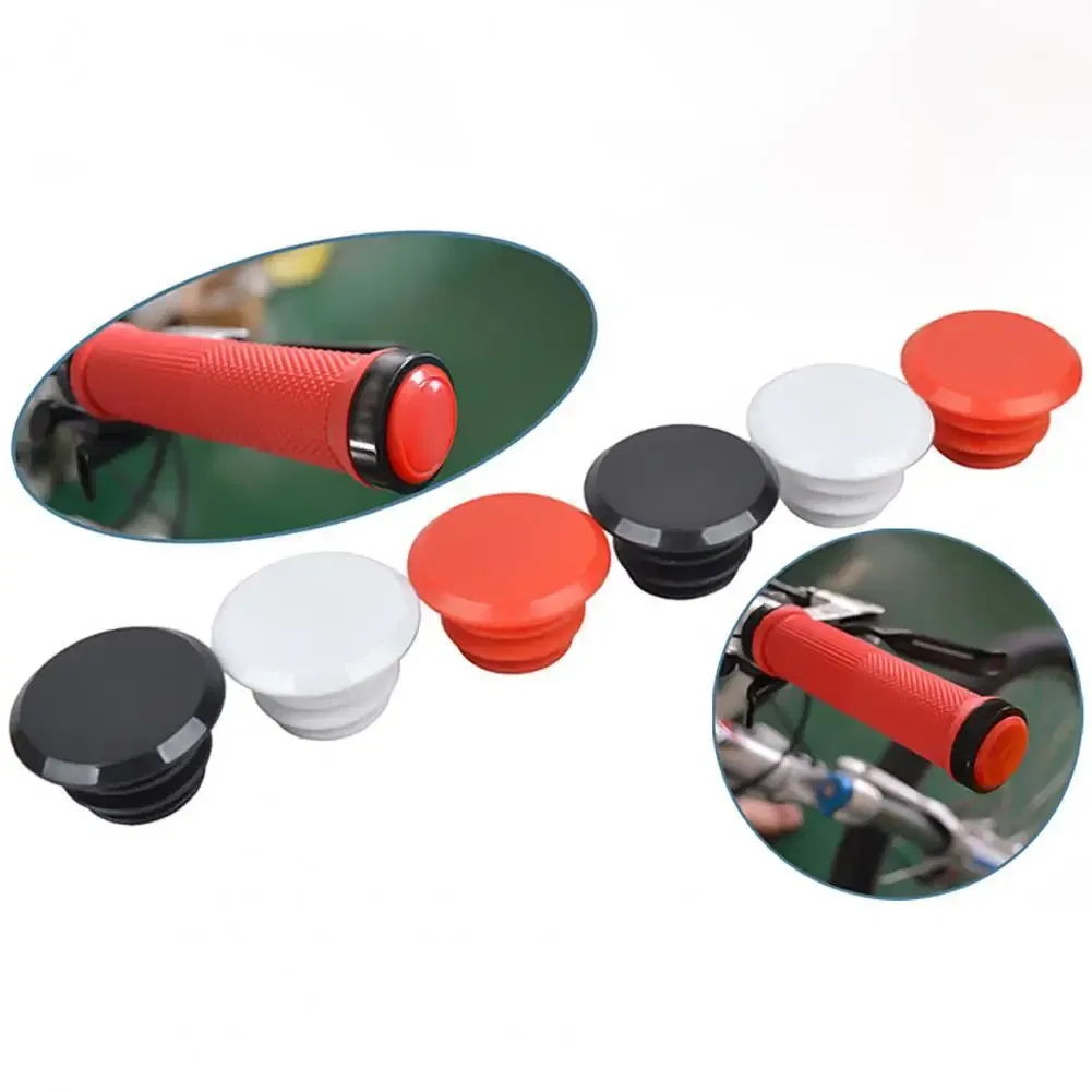 Color: black - 2Pcs Mountain Bicycle Cycling Rubber Handlebar 17-22mm End Stopper Plugs Caps End Stopper Plugs Caps