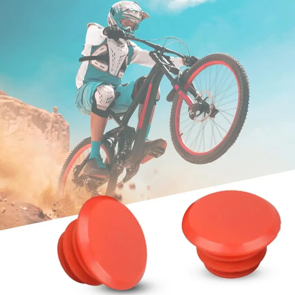 Color: black - 2Pcs Mountain Bicycle Cycling Rubber Handlebar 17-22mm End Stopper Plugs Caps End Stopper Plugs Caps