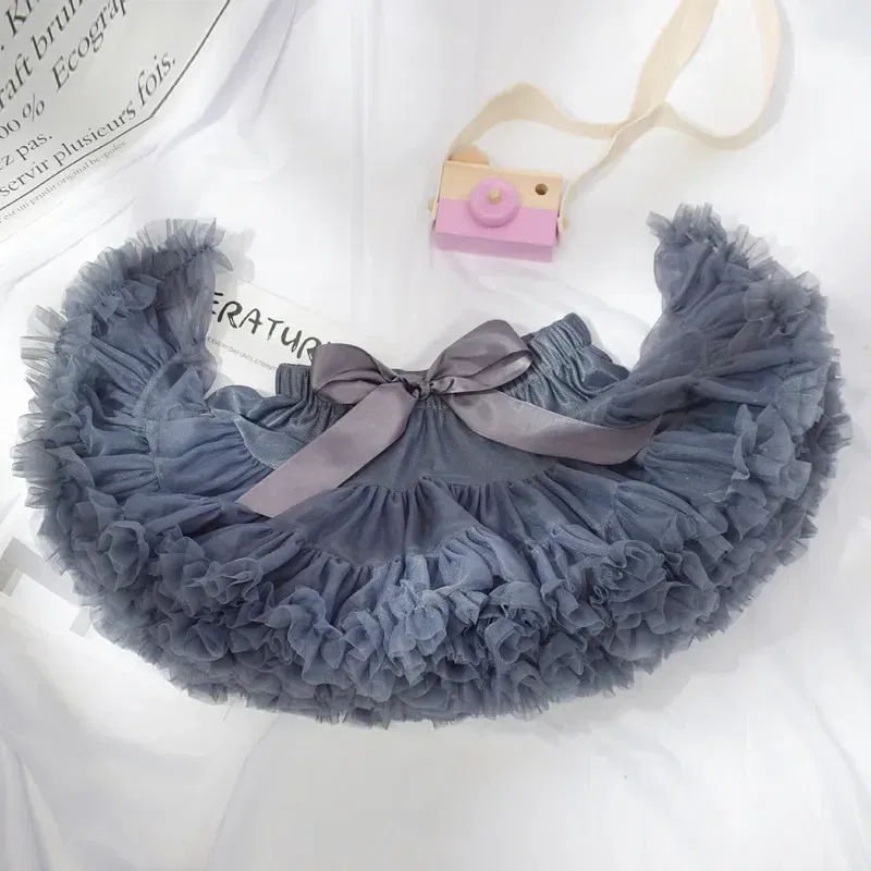 Color: green, Kid Size: 4 - Baby Girls Tulle Tutu Skirt Ballerina Pettiskirt Fluffy Children Ballet Skirts For Party Dance Princess Girl Tulle Clothes 1-10Y