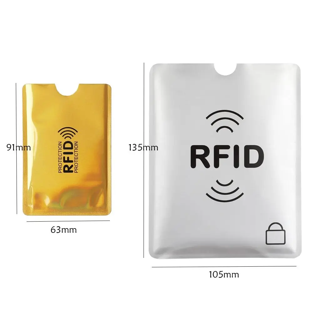 Color: SKY BLUE - 5pcs Anti-theft RFID Card Holder Colorful Aluminium Reader Lock Passport Protector Sleeves Safety Credit Card Sleeves