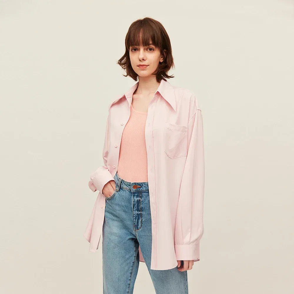 Color: Pink, Size: L - OhSunny Women Shirts Sun Protection Long Sleeve Coat UPF50+ Anti-UV Breathable Fashion Loose Blouse Outdoor Spring Summer Tops