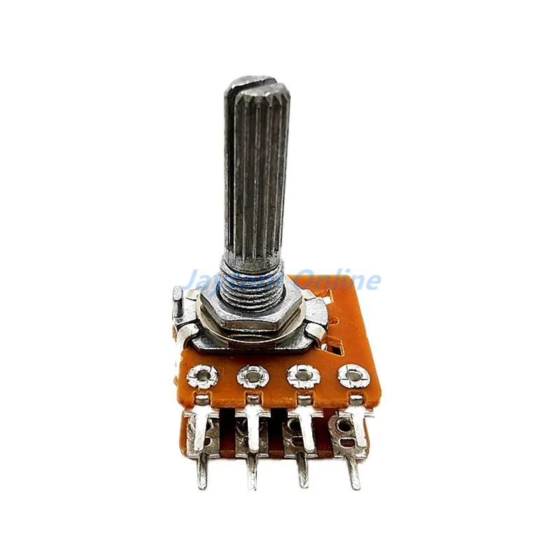 Color: black - 1PC WH-148 Audio Volume Potentiometer Switch Dual 8-pin With Center Tap B50K B100K 25mm