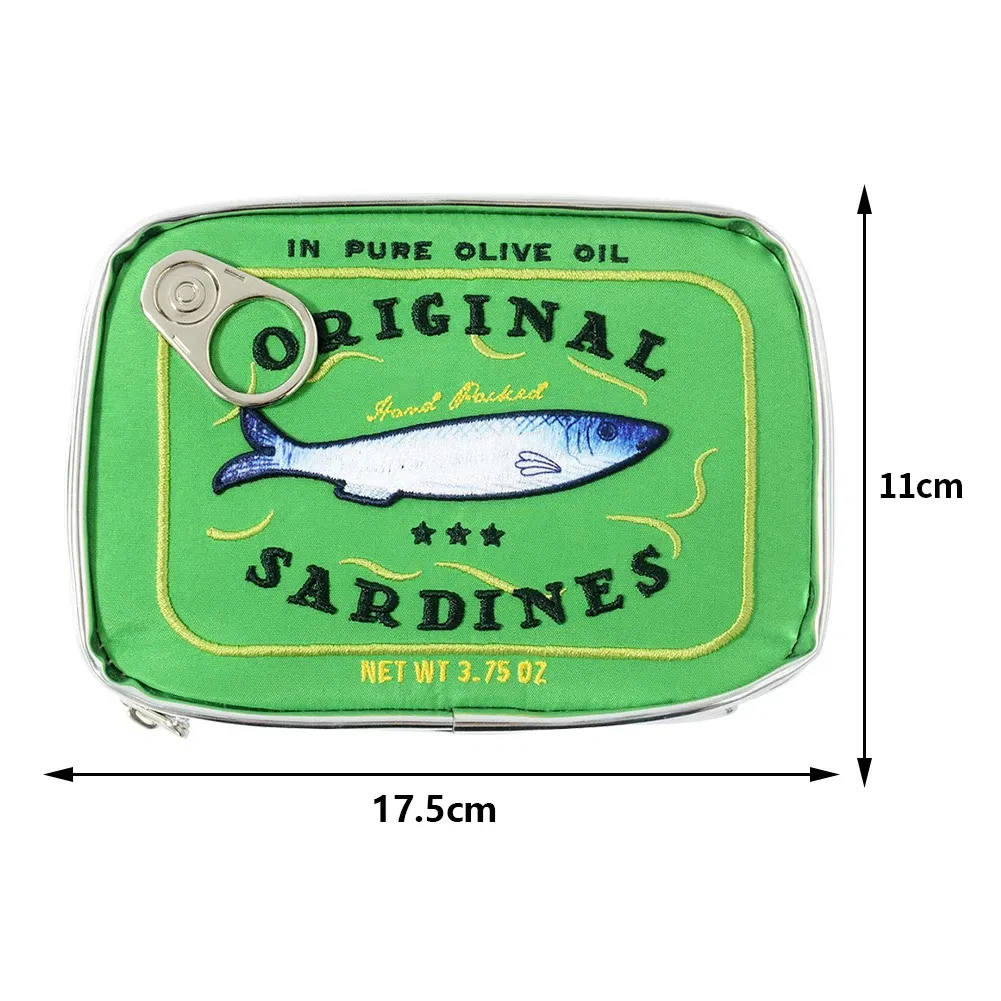 Color: Blue - Canned Sardines Style Bath Travel Bag Cute Toiletry Bag Creative Fashion Women Cosmetic Bag Multi-function for Weekend Vacation