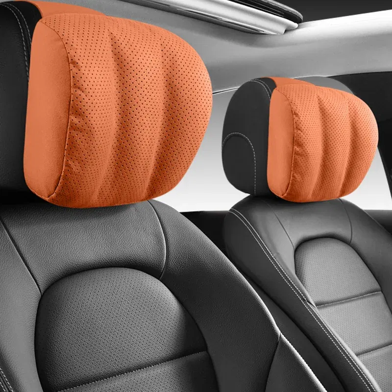 Color: Yellow - Car Headrest Neck Pillow For Mercedes Benz S-Class Maybach Pillow Auto Seat Driving Travel Head Pillow All Season Universal