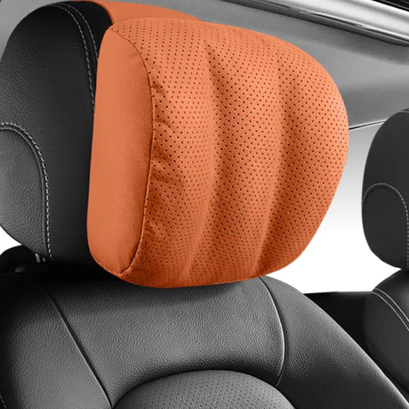 Color: Yellow - Car Headrest Neck Pillow For Mercedes Benz S-Class Maybach Pillow Auto Seat Driving Travel Head Pillow All Season Universal