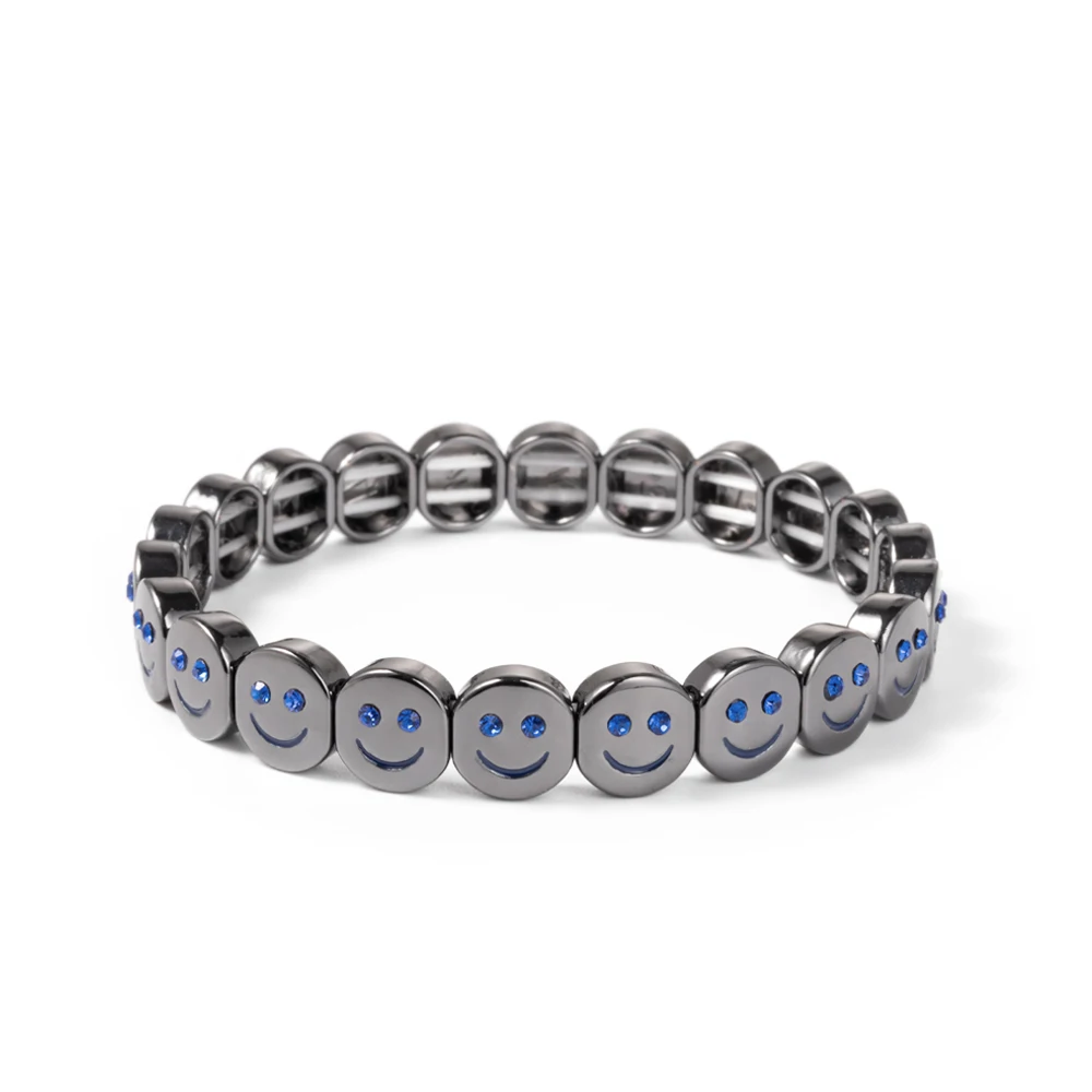 Metal Color: Antique Gold Plated, Ships From: CHINA, Diameter: 50-52mm - 2024 New Rhinestone Happy Bangle For Women Diamond Hand Accessory