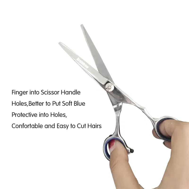 Color: green - Brainbow 6 inch Cutting Thinning  Styling Tool Hair Scissors Stainless Steel Salon Hairdressing Shears Regular Flat Teeth Blades