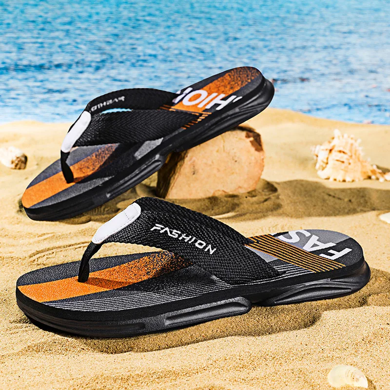 Color: Red, Shoe Size: 42 - Summer Men's Flip-flops Massage Granule Men Slippers Comfortable Beach Sandals Men Casual Shoes House Flip Flops Bathroom Shoes