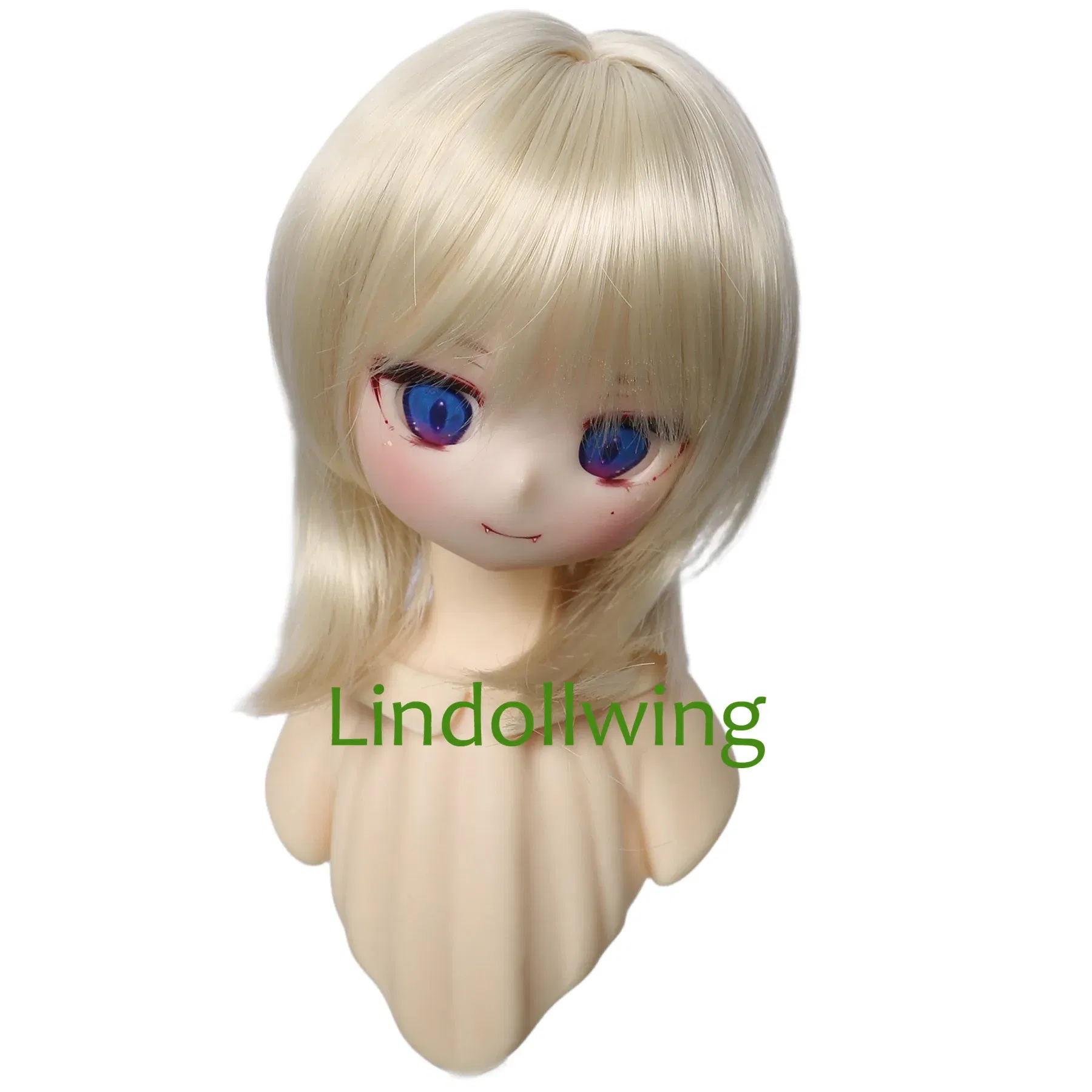 Color: light green - 1/3 BJD Wig Pullip Dal DD Dollfie Doll Wig 8-9 inch Long Collection Wig