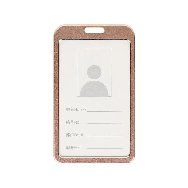 Color: PURPLE - Aluminum Alloy Card Cover Case Women Men Work Name Bank ID Card Holders Business Badge Case Credit Card Badge Case Bag Pouch