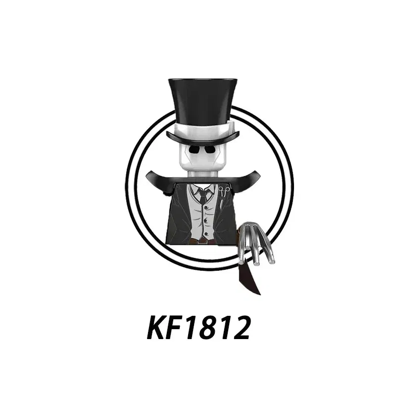 Color: Wood - 2025 Building Blocks KF6173 KF6175 KF6176 Halloween Horror Jason Sally Leather Face Jack Character Figures Bricks Children Toys
