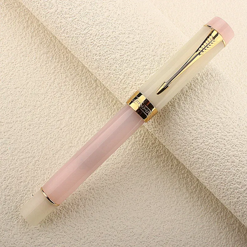 Color: PURPLE, Nib Size: MF - JINHAO 100 Centennial Fountain Pen Resin Gold Clip Nib EF F M Students Pens Business Stationery School Office Supplies PK 9019