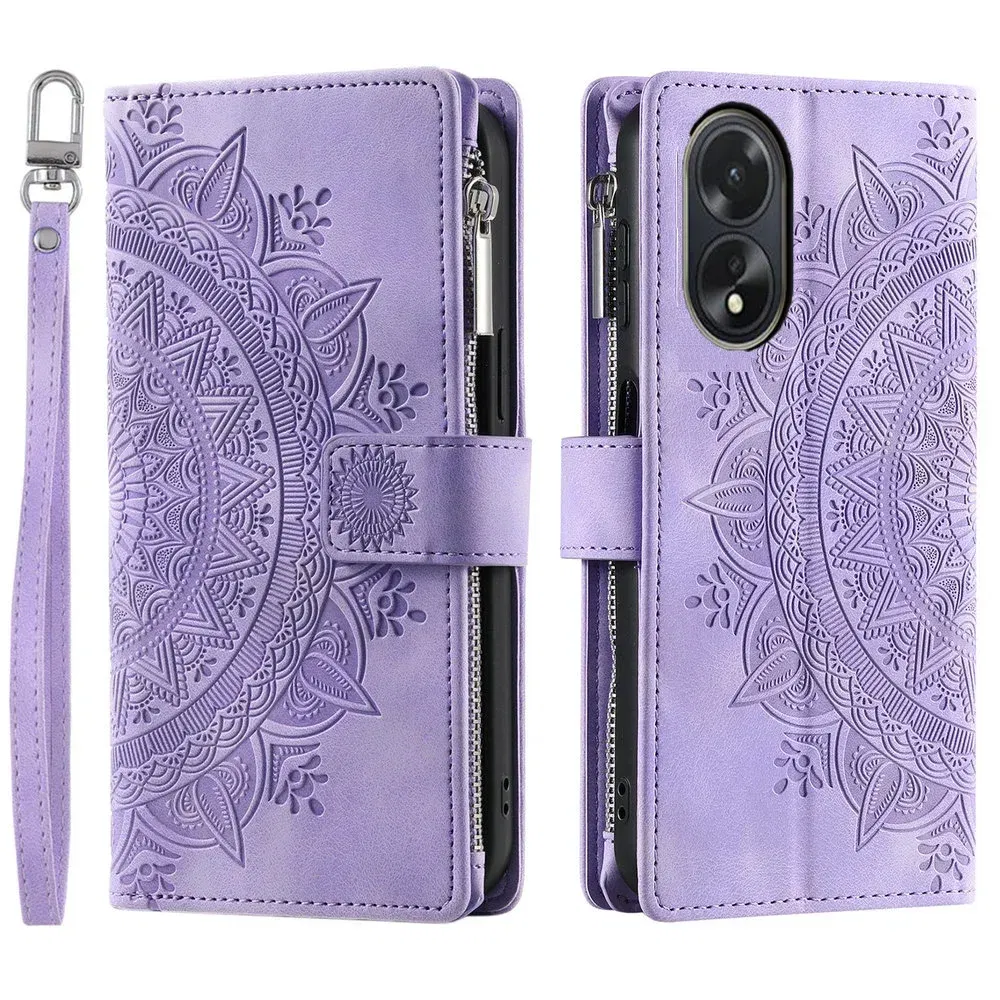 Color: GRAY, Material: CANVAS - For OPPO A38 A58 A57 A 78 38 4G 5G Book Case Crossbody Lanyard Zipper Wallet Funda OPPO A78 Case Phone A98 A 58 98 A18 A77 S A17