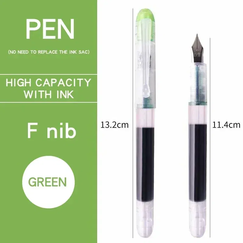 Color: SKY BLUE - 0.5mm F /0.38mm EF Extra Fine Nib Disposable Classic Fountain Pens For Writing For Student Office Painting & Creative Projects