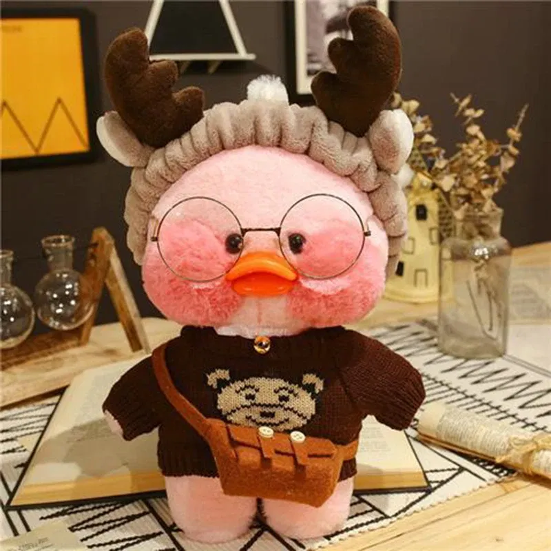 Color: Brown, Height: 11cm-30cm - 30cm Kawaii Lalafanfan Duck Plush Toy Cartoon Lalafanfan Duck Doll Soft Stuffed Animal Plushie Birthday Gifts For Girl Children