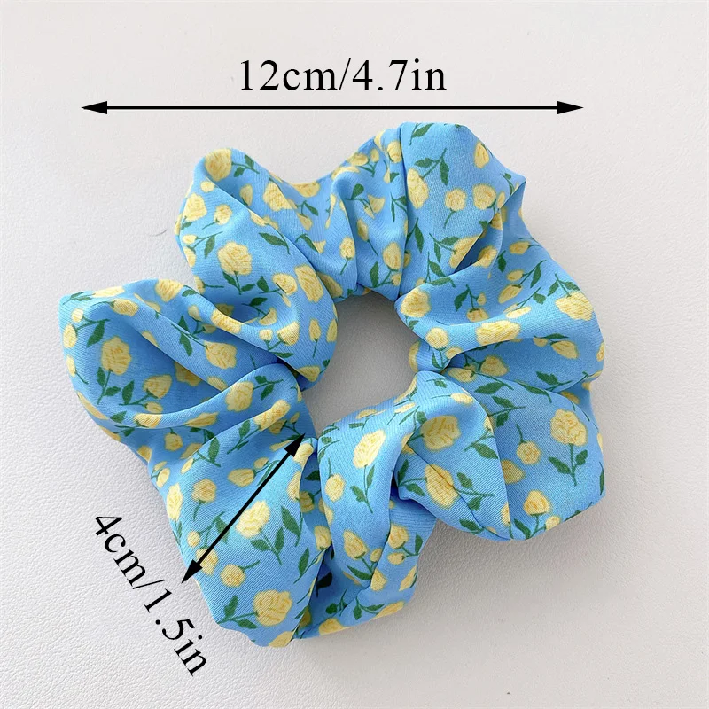 Color: Lavender - Gentle Sweet Women Floral Hair Ties Scrunchies Tulip Rose Flower Hair Rope Summer Ponytail Holder Rubber Band Hair Accessories