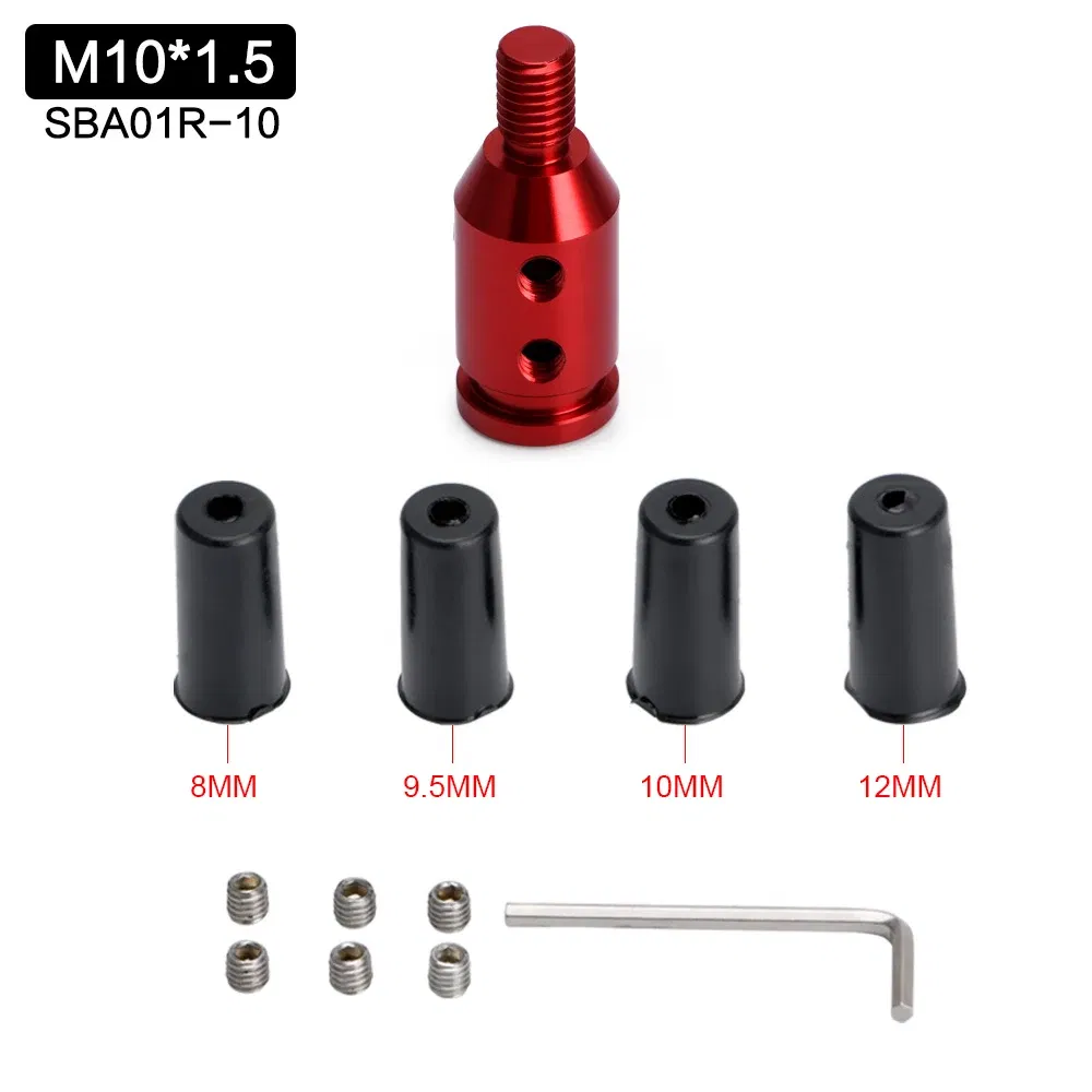 Color Name: GRAY - M12x1.25mm /M10x1.5mm Universal Aluminum Gear Shift Knob Shifter Adapter For Non Threaded Shifters For BMW Mini 4 Colors