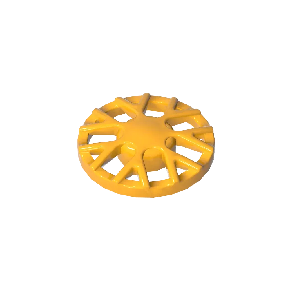 Color: WHITE - Gobricks GDS-21261 Wheel Cover 7 Spoke Y Shape - for Wheel 18976 compatible with lego 18979B Assembles Building Blocks
