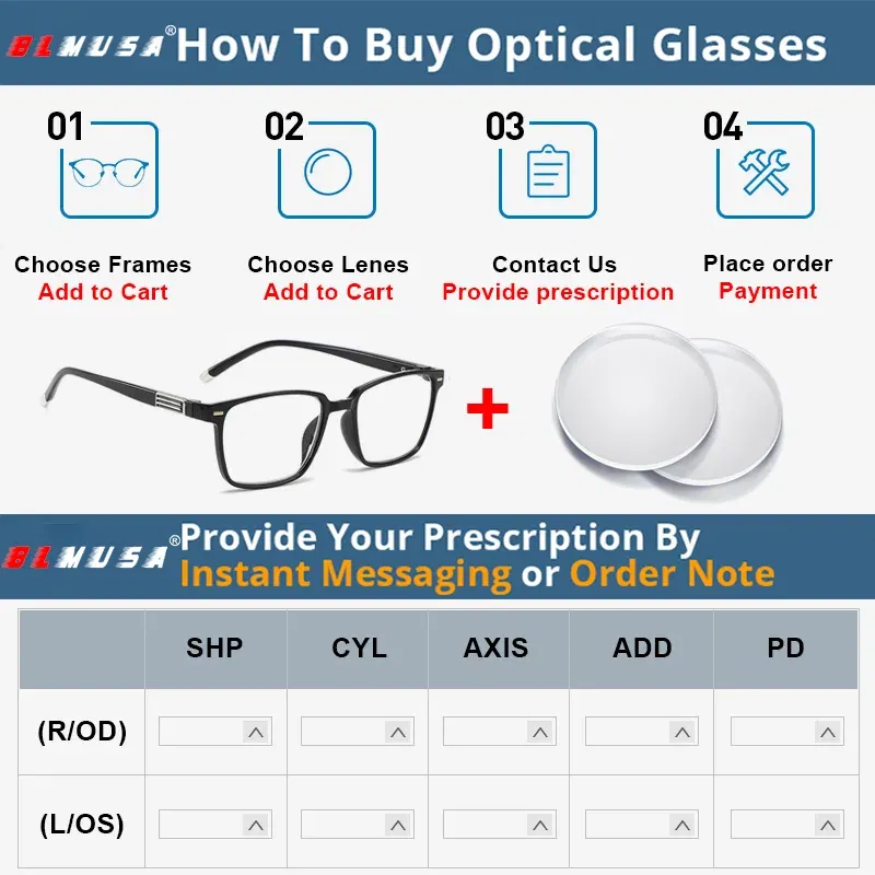 Lenses Color: Blue, Lens Index: 1.56 - BLMUSA Progressive Multifocal Lenses 1.56 1.61 1.67 1.74 Anti Blue Light HD Bifocal Optical Prescription Myopia Hyperopia Lens
