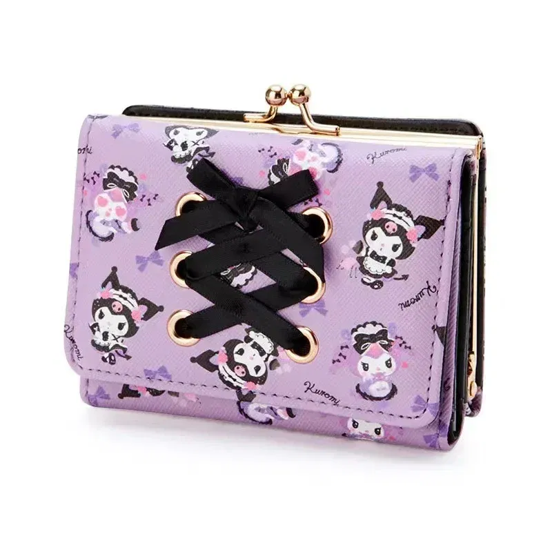 Color: Light Grey - Hello Kitty Coin Purse Creative Small Wallet Wholesale Mini Purses My Melody Kuromi Keychain Wallet Lipstick Purse Kawaii Clutch