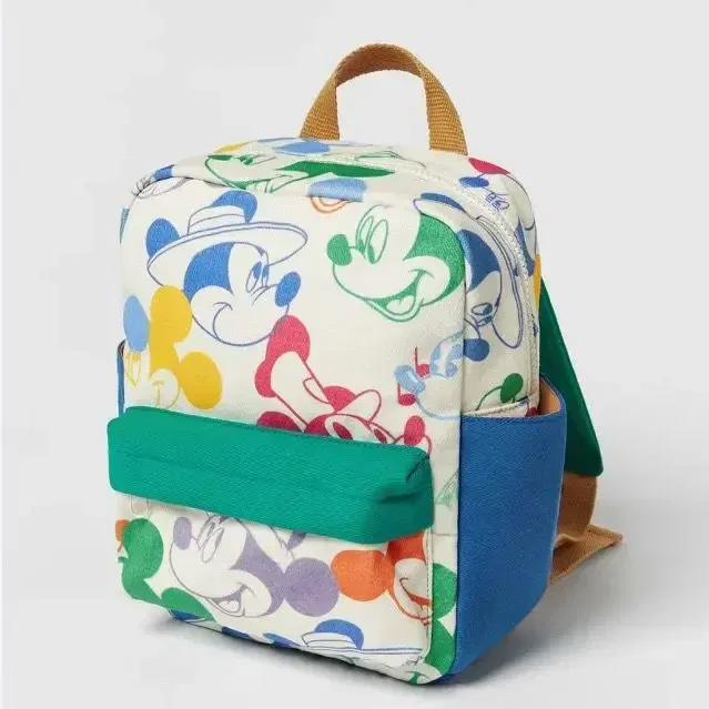Color: PURPLE - Disney New Mickey Cartoon Fashion Backpack Women's Minnie Canvas School Bag Boys and Girls Fashion Large Capacity Backpack