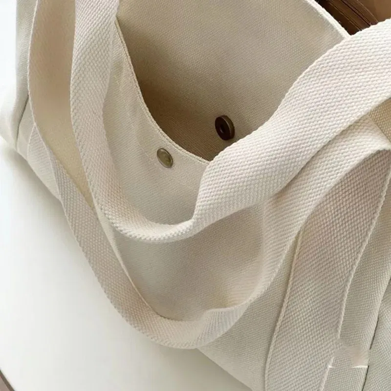 Color: black - Large Capacity Canvas Tote Bags For Work Commuting Carrying Handbag College Style Student Outfit Book Shoulder Bag Women Bags