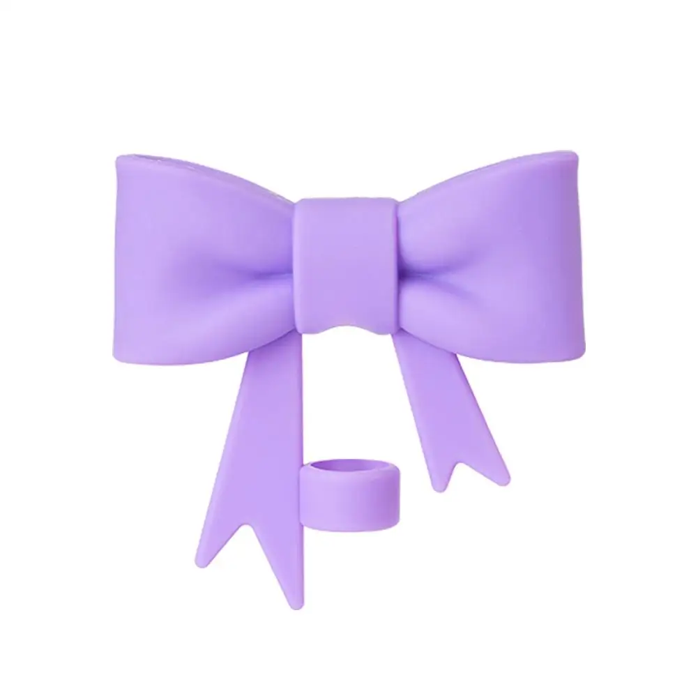 Color: plum, Ships From: CN - Bow Straw Cap Covers Toppers Silicone Accessories For Stanley Cups 30&40 Oz Tumbler And With 1pc Protective Boot ?»?