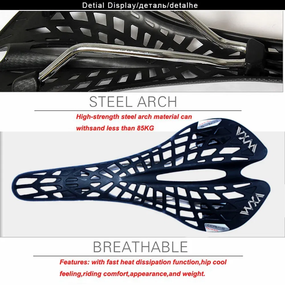 Color: Green - VXM Bicycle saddle Road Bicycle Mountain bike saddle Cycling Breathable Spider Ergonomic Hollow Front seat Mat Bicycle parts
