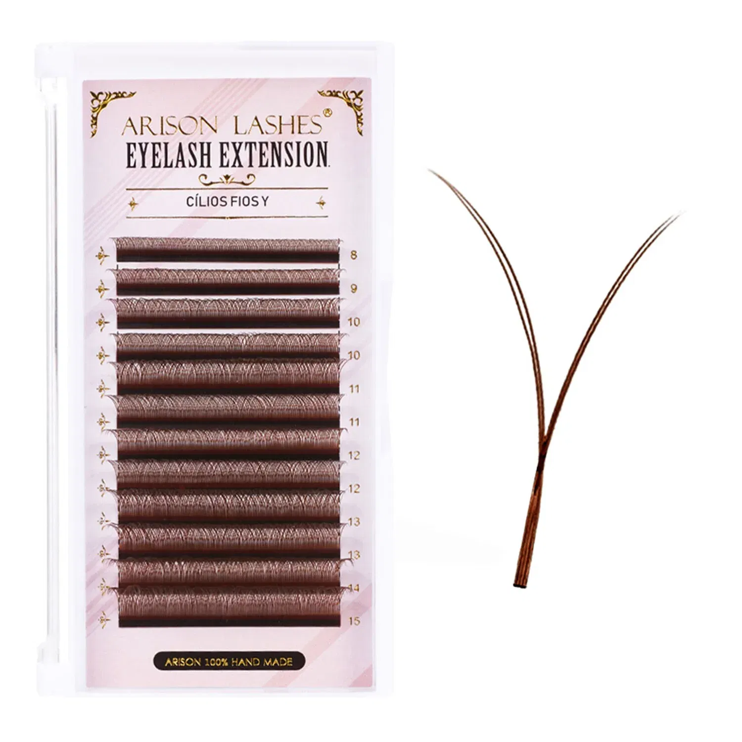 Color: Other, Curl: D, Thickness: 0.07mm, Length: 15mm - ARISON YY Lashes and 3D/4D/5D W Shape Lashes Brasileiro Premade Volume Eyelashes Extension Soft Thin Easily Grafting Extension