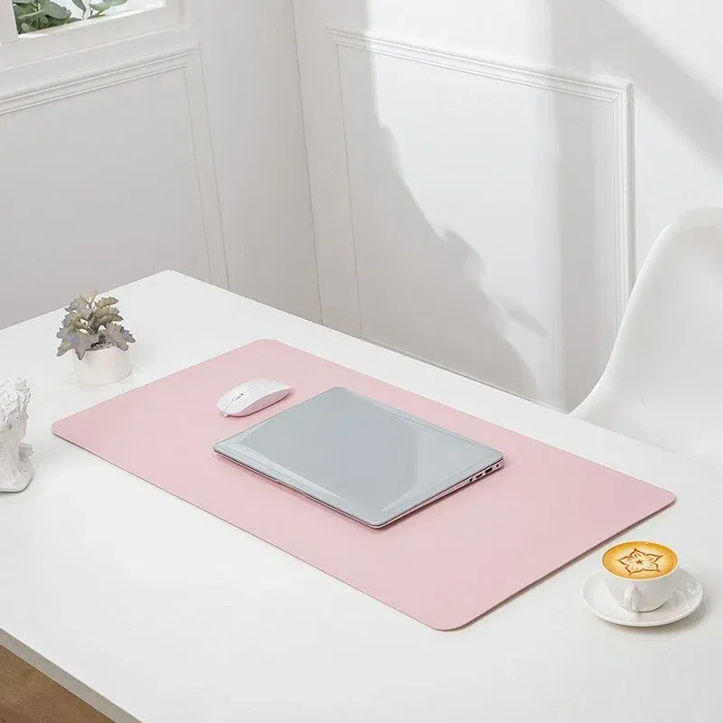 Color: Yellow - Large Mouse Pad Extra Big Non-Slip Desk Pad Waterproof PU Leather Desk Table Protector Gaming Mouse Mat for Game Office Work