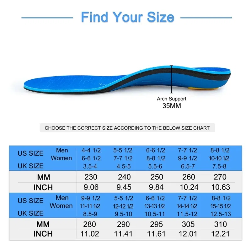 IFITNA Flat Feet Orthopedic Insoles Arch Support Template Plantar Fasciitis Orthotics Heel Pain Inserts Boots Sneaker Men Women