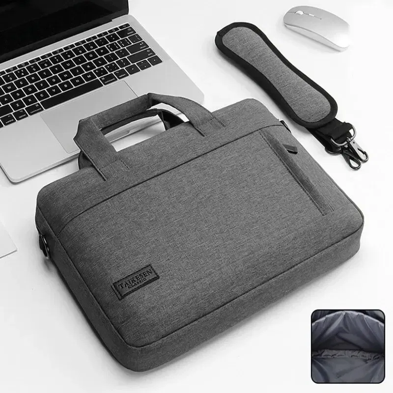 Size: 15", Color: GRAY - Business Laptop Bag Case Shoulder Tote Bag Notebook Bag Briefcase For 13 15 17 Inch Macbook Air Pro HP Huawei Asus Dell