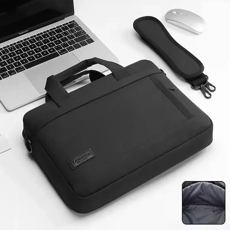 Size: 15", Color: GRAY - Business Laptop Bag Case Shoulder Tote Bag Notebook Bag Briefcase For 13 15 17 Inch Macbook Air Pro HP Huawei Asus Dell