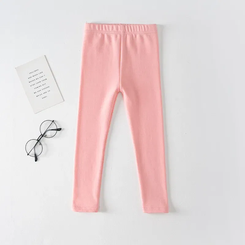 Color: Dark Grey, Kid Size: 6 - Girls' Leggings Spring And Autumn Style 95 Cotton Female Baby Elastic Pants Children's Slim outer Wear Pants