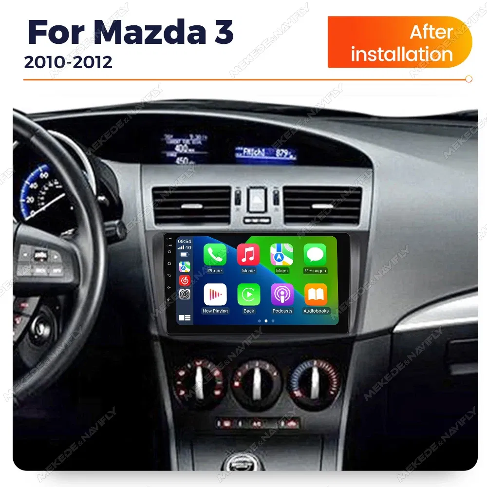 Color: green - Autoradio For Mazda 3 II For Mazda3 BL 2010-2012 Android 14 Car Radio Multimedia Player Head Unit Wireless Carplay Android Auto
